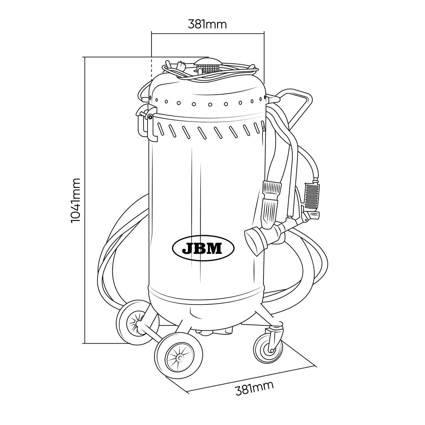 JBM Maszyna do Piaskowania z Systemem Ssącym i Próżniowym 17L — 1200W