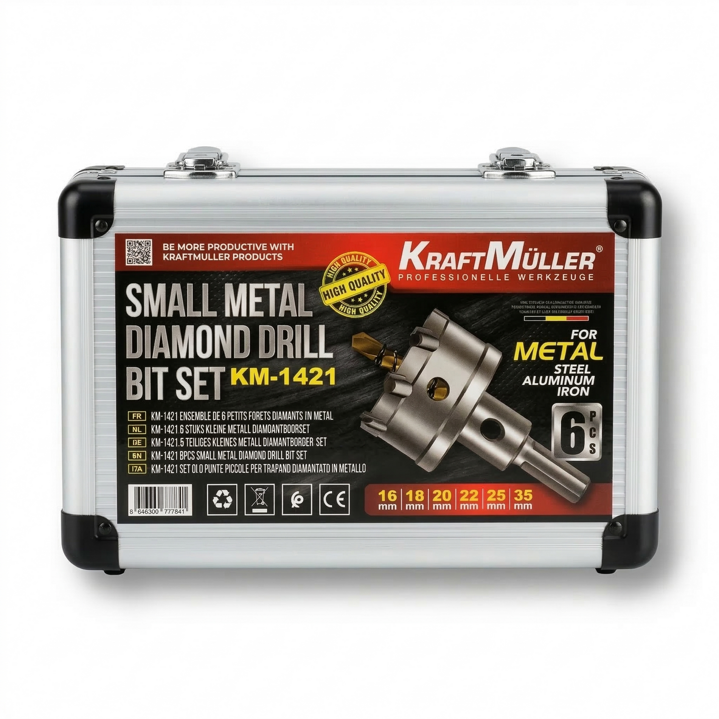 KraftMüller – Lochsägen-Satz für Metall TCT 22–65 mm, 6 Teile