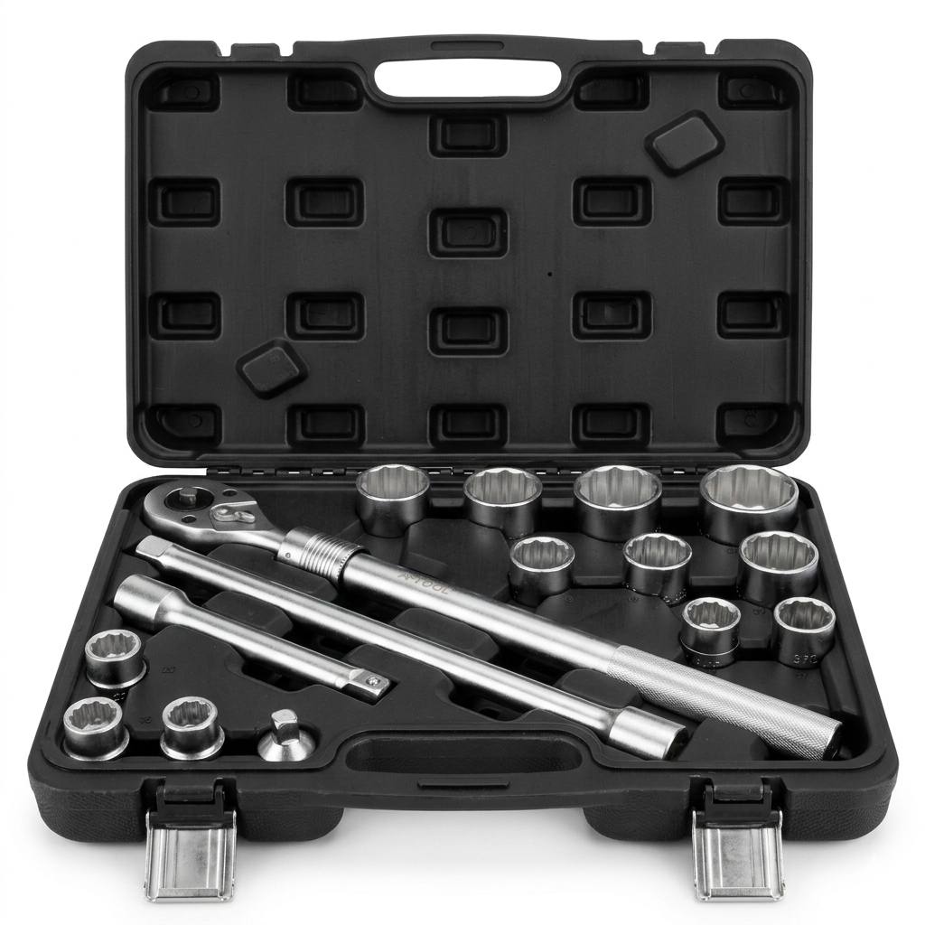 Zestaw kluczy nasadowych 3/4” z grzechotką 72-zębową – 14 elementów