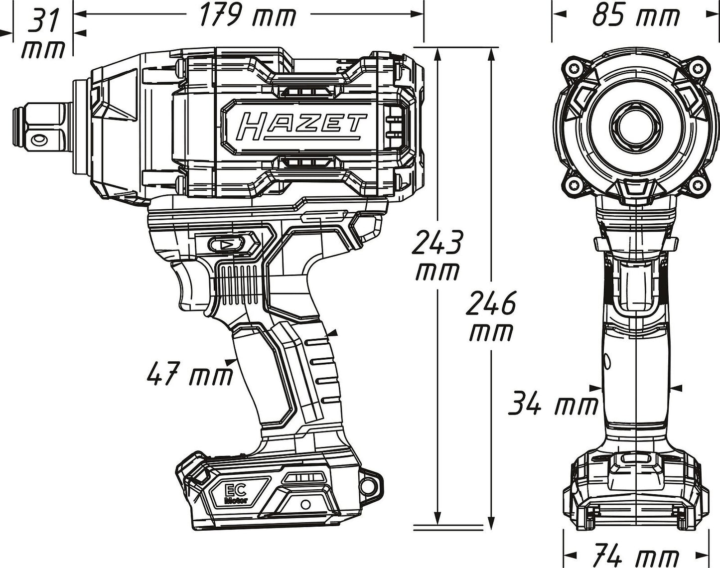 HAZET 9513-2100 wymiary