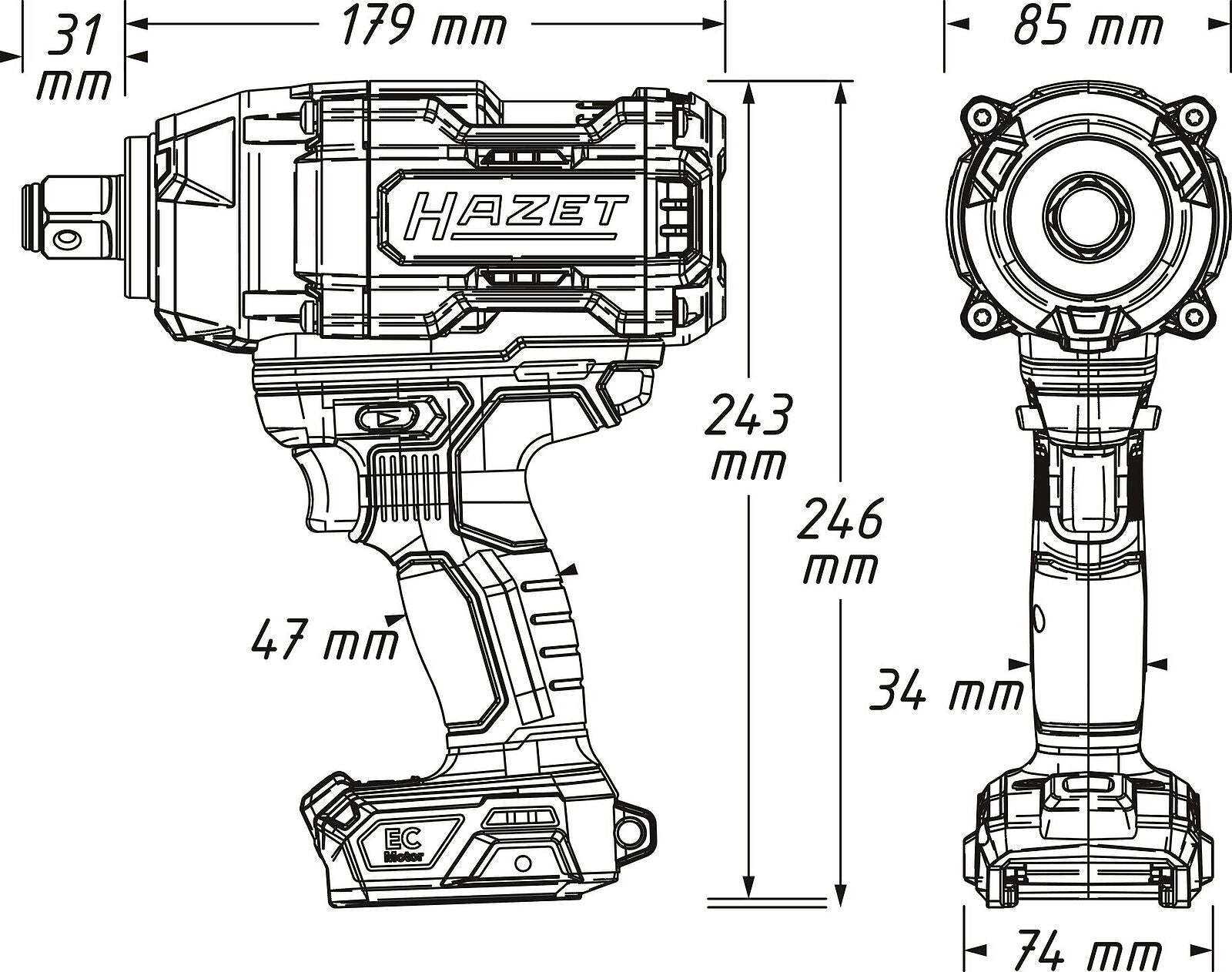 HAZET 9513-2100 wymiary