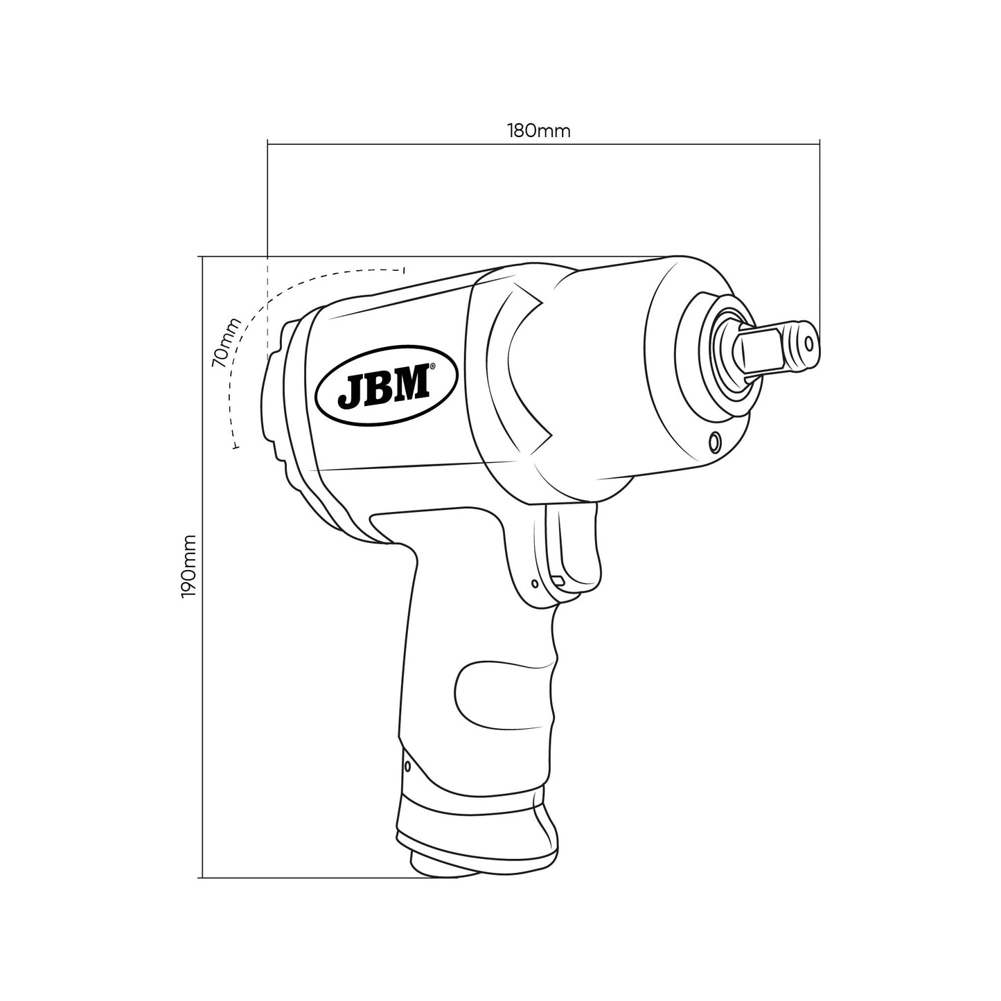Klucz Udarowy Mini 1/2" 2247 Nm JBM 54547