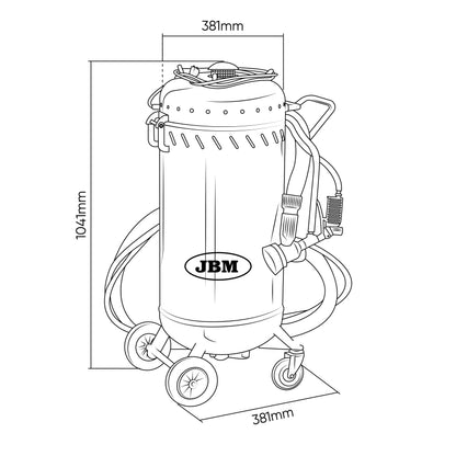 JBM Maszyna do Piaskowania z Systemem Ssącym i Próżniowym 17L — 1200W