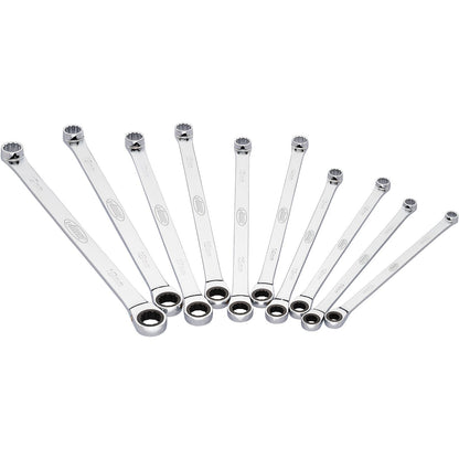 VIGOR V7031 zestaw 10 kluczy oczkowych z grzechotką 10-19 mm