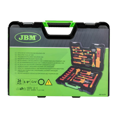 JBM - Set di attrezzi isolati VDE in valigetta (26 pezzi)
