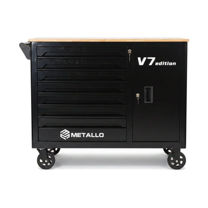 Wózek warsztatowy Metallo V7 Edition, 7 szuflad, 370 elementów, narzędzia VDE 1000V